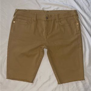 True Religion Ricky Distressed Denim Gold Shorts